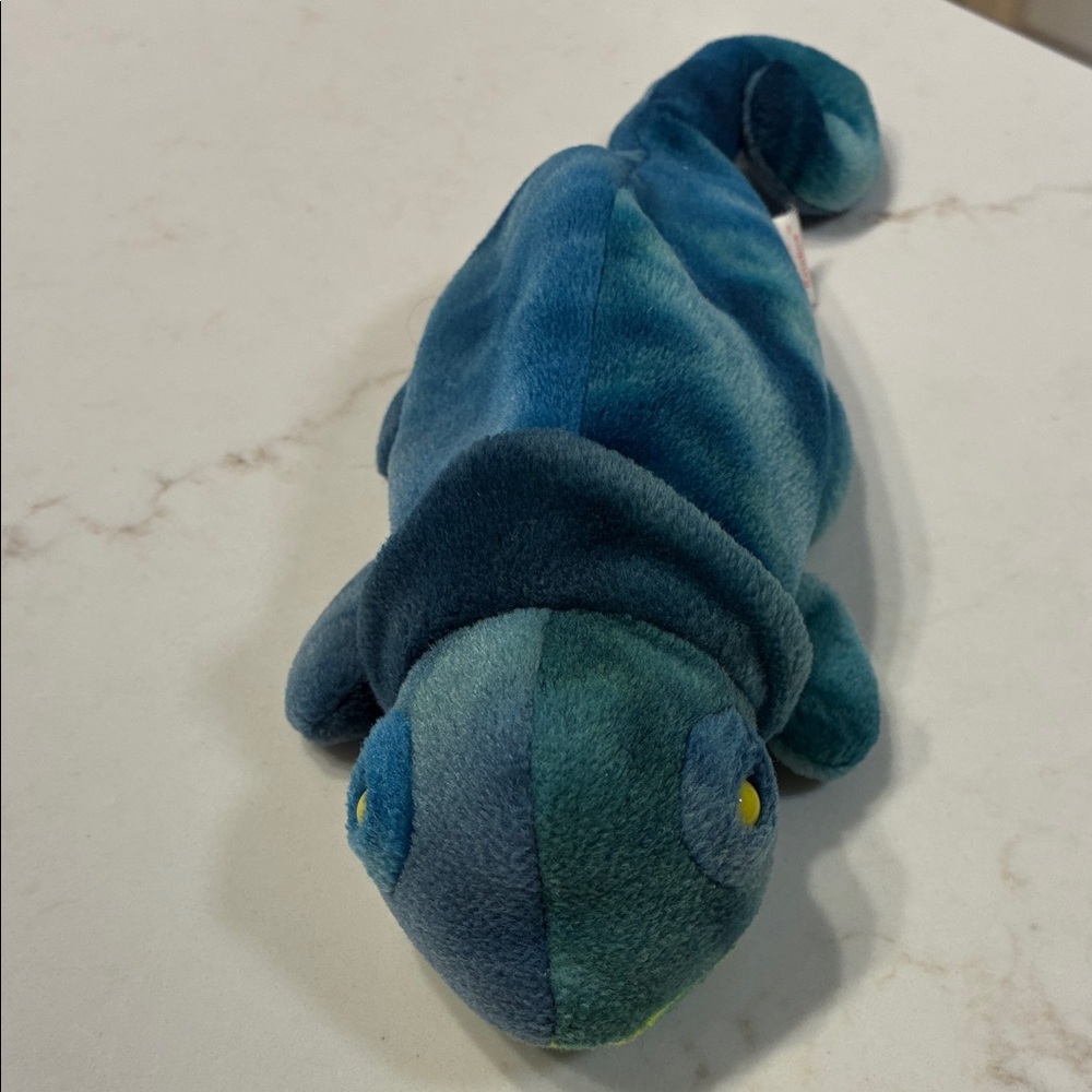 Ty Babies Retired Rainbow Chameleon  in Blue and Green